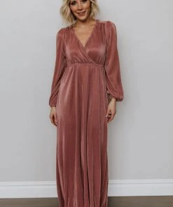 BB Custom Venus Pleated Maxi Dress | Rose