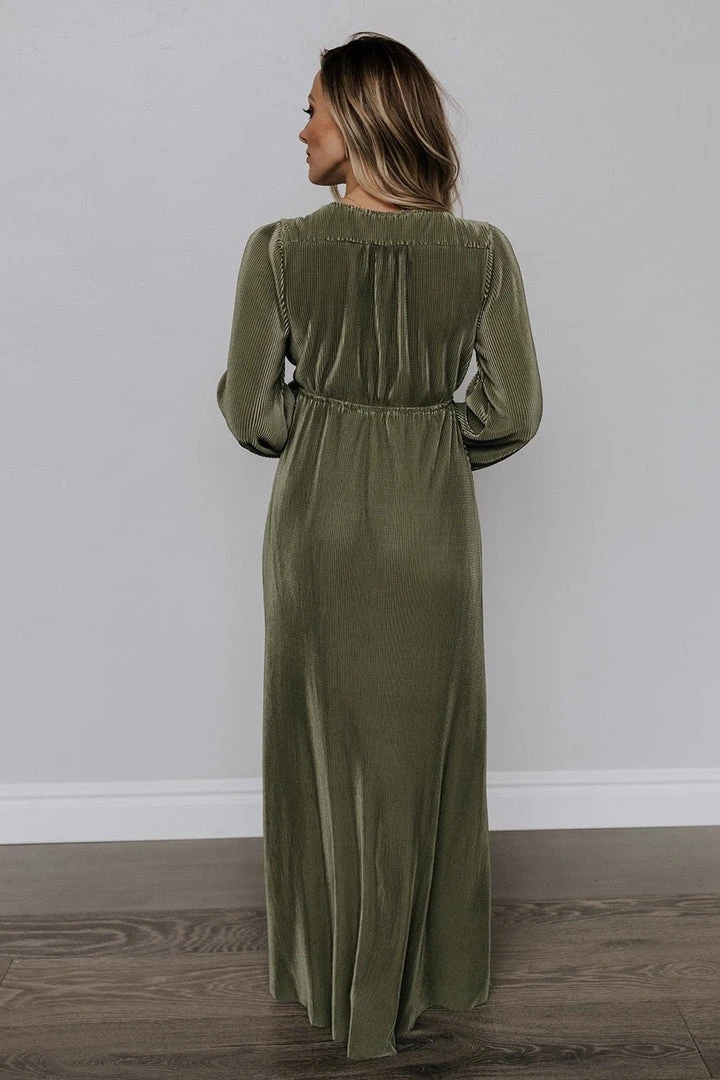 BB Custom Dresses Venus Pleated Maxi Dress | Sage 4 BB Custom Dresses Venus Pleated Maxi Dress | Sage