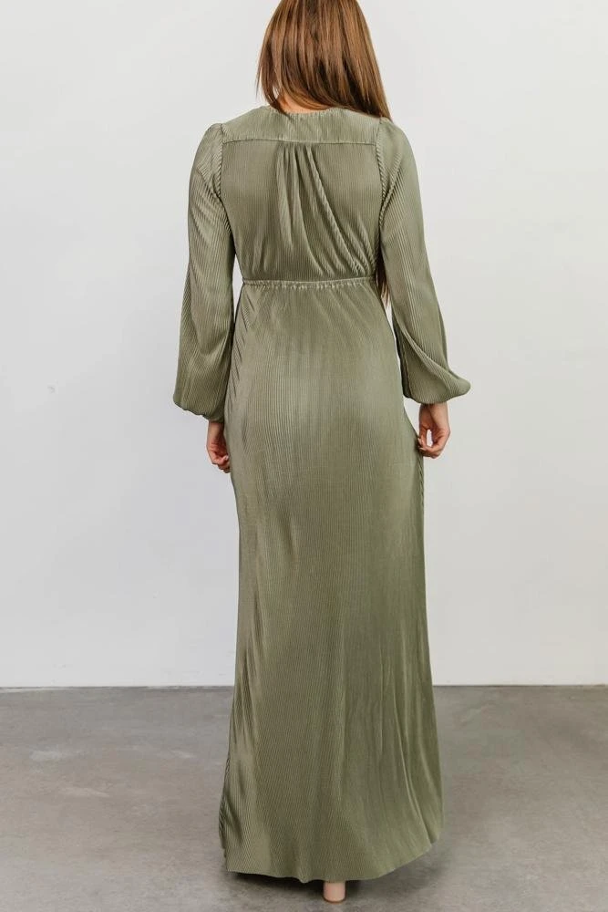 BB Custom Dresses Venus Pleated Maxi Dress | Sage 2 BB Custom Dresses Venus Pleated Maxi Dress | Sage