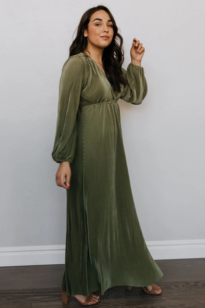 BB Custom Dresses Venus Pleated Maxi Dress | Sage 8 BB Custom Dresses Venus Pleated Maxi Dress | Sage