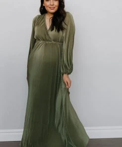 BB Custom Dresses Venus Pleated Maxi Dress | Sage 17 BB Custom Dresses Venus Pleated Maxi Dress | Sage