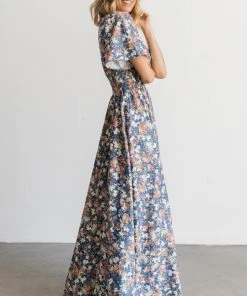 BB Custom Verona Smocked Maxi Dress | Blue Floral