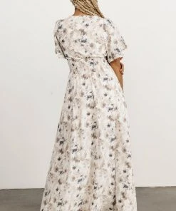 BB Custom Dresses Verona Smocked Maxi Dress | White Watercolor