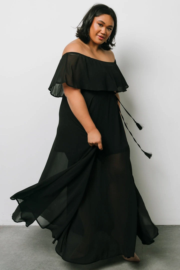 BB Custom Victoria Off Shoulder Maxi Dress | Black Dresses 9 BB Custom Victoria Off Shoulder Maxi Dress | Black Dresses
