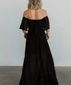 BB Custom Victoria Off Shoulder Maxi Dress | Black Dresses 22 BB Custom Victoria Off Shoulder Maxi Dress | Black Dresses