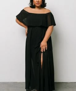 BB Custom Victoria Off Shoulder Maxi Dress | Black Dresses