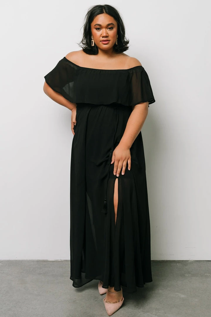 BB Custom Victoria Off Shoulder Maxi Dress | Black Dresses 1 BB Custom Victoria Off Shoulder Maxi Dress | Black Dresses