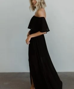 BB Custom Victoria Off Shoulder Maxi Dress | Black Dresses 18 BB Custom Victoria Off Shoulder Maxi Dress | Black Dresses