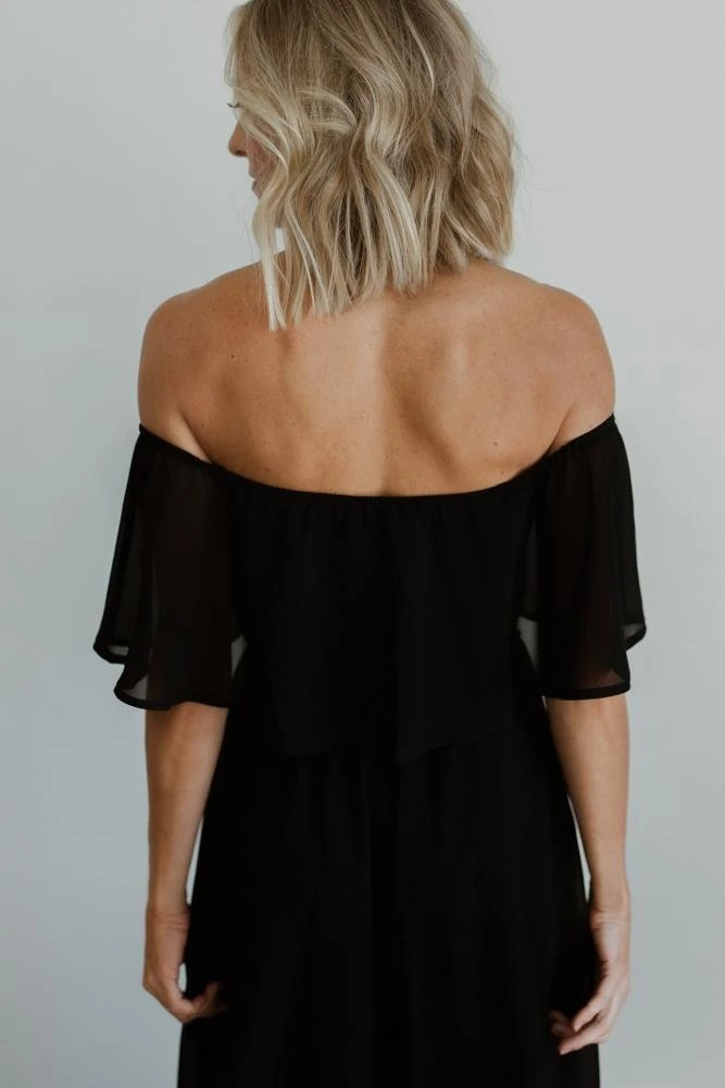 BB Custom Victoria Off Shoulder Maxi Dress | Black Dresses 8 BB Custom Victoria Off Shoulder Maxi Dress | Black Dresses