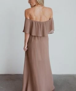 BB Custom Victoria Off Shoulder Maxi Dress | Mocha 9 BB Custom Victoria Off Shoulder Maxi Dress | Mocha