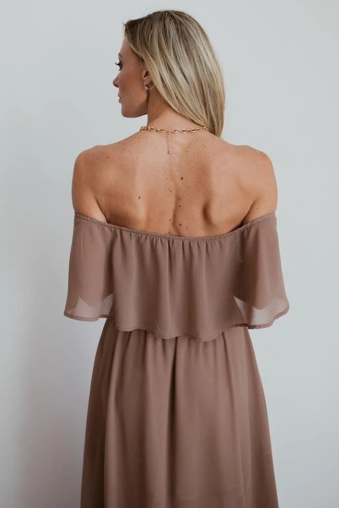 BB Custom Victoria Off Shoulder Maxi Dress | Mocha 4 BB Custom Victoria Off Shoulder Maxi Dress | Mocha