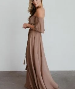 BB Custom Victoria Off Shoulder Maxi Dress | Mocha 7 BB Custom Victoria Off Shoulder Maxi Dress | Mocha