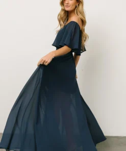 BB Custom Victoria Off Shoulder Maxi Dress | Navy Dresses 2 BB Custom Victoria Off Shoulder Maxi Dress | Navy Dresses