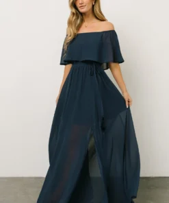 BB Custom Victoria Off Shoulder Maxi Dress | Navy Dresses 5 BB Custom Victoria Off Shoulder Maxi Dress | Navy Dresses