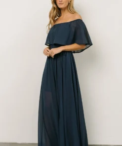 BB Custom Victoria Off Shoulder Maxi Dress | Navy Dresses 7 BB Custom Victoria Off Shoulder Maxi Dress | Navy Dresses