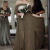 BB Custom Dresses Victoria Off Shoulder Maxi Dress | Olive