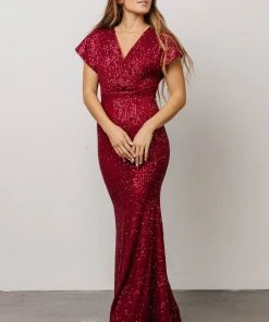 RR Dresses Vienna Sequin Maxi Dress | Burgundy 8 RR Dresses Vienna Sequin Maxi Dress | Burgundy