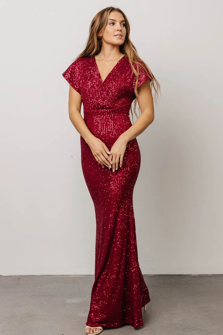RR Dresses Vienna Sequin Maxi Dress | Burgundy 3 RR Dresses Vienna Sequin Maxi Dress | Burgundy