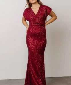 RR Dresses Vienna Sequin Maxi Dress | Burgundy 9 RR Dresses Vienna Sequin Maxi Dress | Burgundy