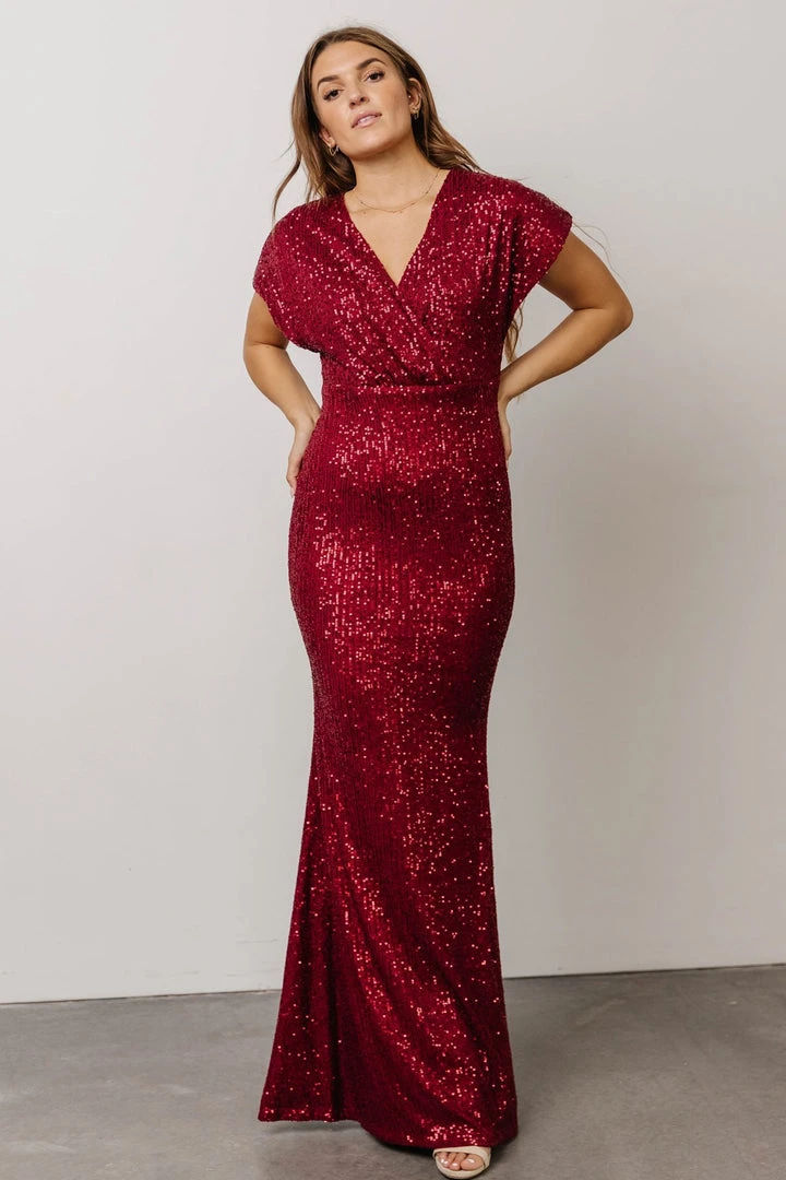 RR Dresses Vienna Sequin Maxi Dress | Burgundy 4 RR Dresses Vienna Sequin Maxi Dress | Burgundy