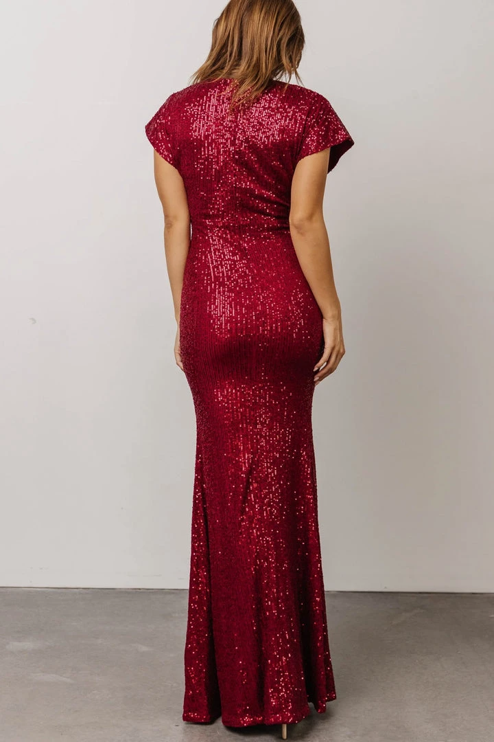RR Dresses Vienna Sequin Maxi Dress | Burgundy 5 RR Dresses Vienna Sequin Maxi Dress | Burgundy