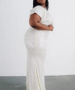 RR Vienna Sequin Maxi Dress | Cream Dresses