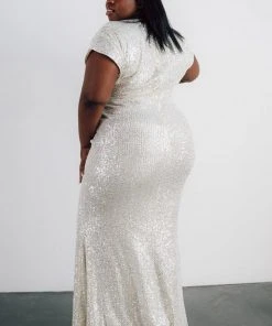 RR Vienna Sequin Maxi Dress | Cream Dresses