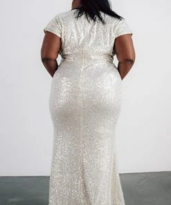 RR Vienna Sequin Maxi Dress | Cream Dresses