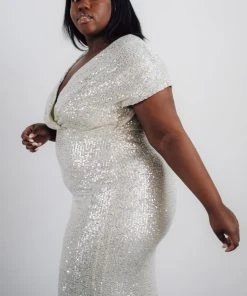 RR Vienna Sequin Maxi Dress | Cream Dresses