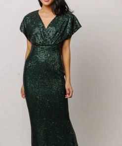 RR Vienna Sequin Maxi Dress | Green Dresses