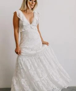 AK Vivianne Lace Maxi Dress | White