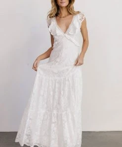 AK Vivianne Lace Maxi Dress | White