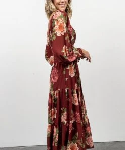 FT Dresses Vyn Tiered Midi Dress | Burgundy Floral 17 FT Dresses Vyn Tiered Midi Dress | Burgundy Floral