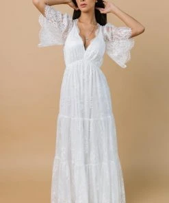 BB Custom Dresses Wanderlust Lace Maxi Dress | White