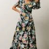 DF Warwick Ruffled Midi Dress | Navy + Multi Floral