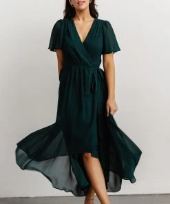 Soi Dresses Waverly Wrap Dress | Emerald