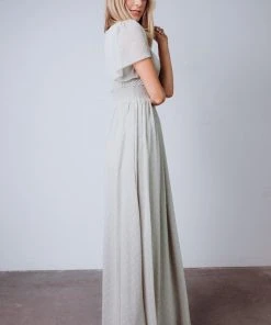 RR Weslie Shimmer Dot Maxi Dress | Sage Dresses
