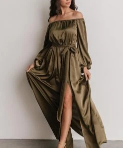 DD Westminster Off-Shoulder Maxi Dress | Olive