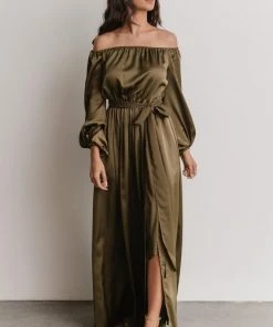 DD Westminster Off-Shoulder Maxi Dress | Olive
