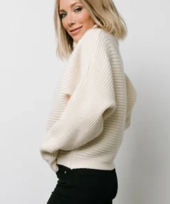LUM Whitney Ribbed Turtle Neck Sweater | Cream Tops
