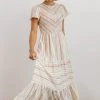 POL Dresses Willow Smocked Maxi Dress | Tan Striped