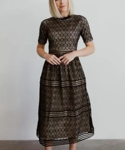 POL Windsor Lace Midi Dress | Black 9 POL Windsor Lace Midi Dress | Black
