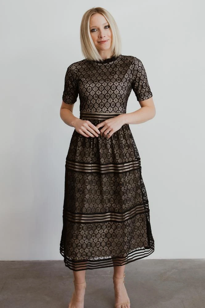 POL Windsor Lace Midi Dress | Black 4 POL Windsor Lace Midi Dress | Black