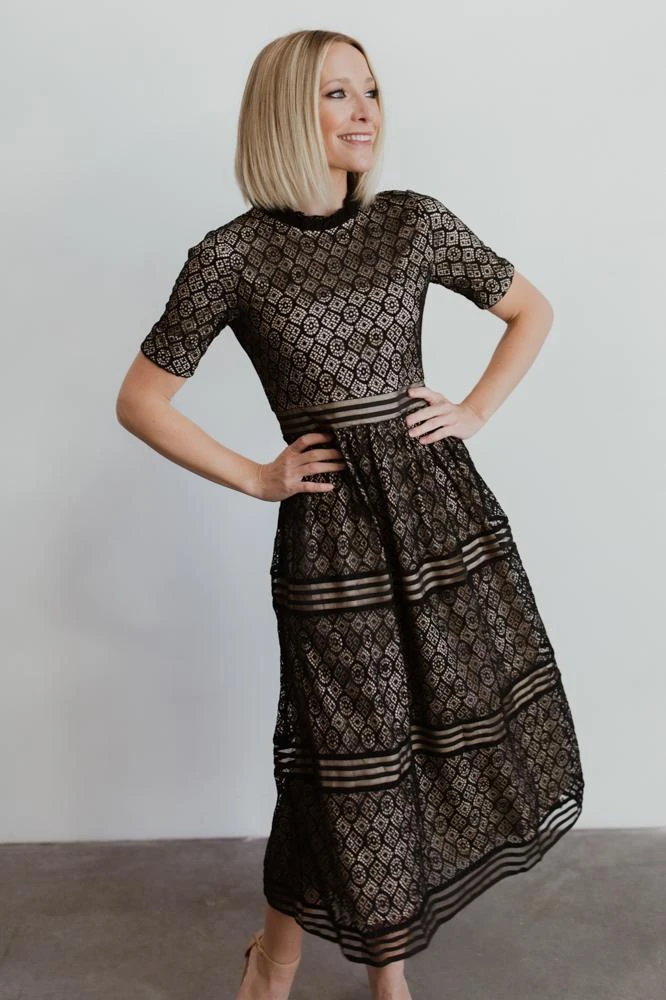 POL Windsor Lace Midi Dress | Black 1 POL Windsor Lace Midi Dress | Black