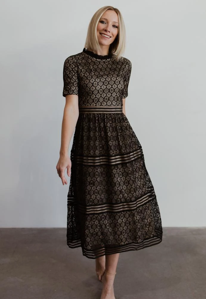 POL Windsor Lace Midi Dress | Black 3 POL Windsor Lace Midi Dress | Black