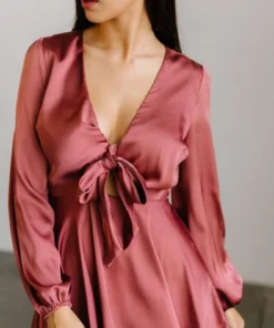 DD Woodbury Satin Mini Dress | Deep Mauve Dresses