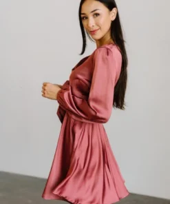 DD Woodbury Satin Mini Dress | Deep Mauve Dresses