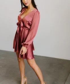 DD Woodbury Satin Mini Dress | Deep Mauve Dresses
