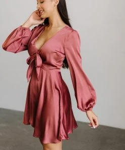 DD Woodbury Satin Mini Dress | Deep Mauve Dresses