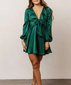 DD Woodbury Satin Mini Dress | Green Dresses